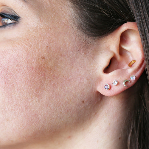 boucle d'oreille en pierre de lune, Moon stone et argent sterling 925