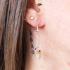 Boucles d'oreilles pendantes Argent - Citrine brute