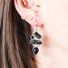 Boucles d'oreilles pendantes Argent - Tourmaline & Onyx
