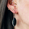Boucles d'oreilles pendantes Argent - Onyx facetté