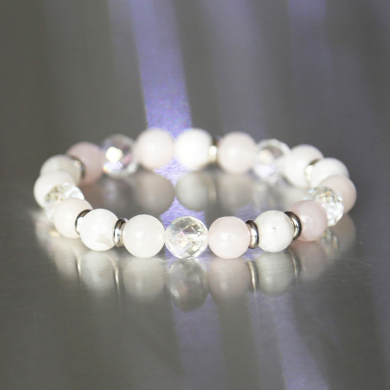 Bracelet Tendresse & Amour - Quartz rose, Quartz