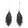 Boucles d'oreilles pendantes Argent - Onyx facetté