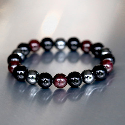 Bracelet Homme pierre naturelle grenat