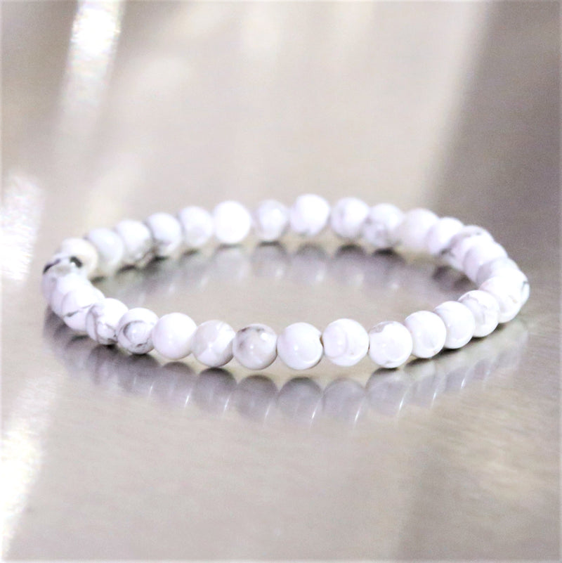 Bracelet Howlite 6mm - Paix intérieure & Indulgence