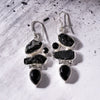 Boucles d'oreilles pendantes Argent - Tourmaline & Onyx
